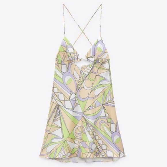 Zara Dresses & Skirts - Zara 70s Disco Satin Mini Cutout Dress